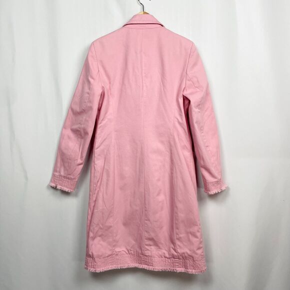 Esprit Trench Coat Jacket Size‎ M Bubblegum Pink Twill Mid Length Barbiecore Y2K - Picture 9 of 16